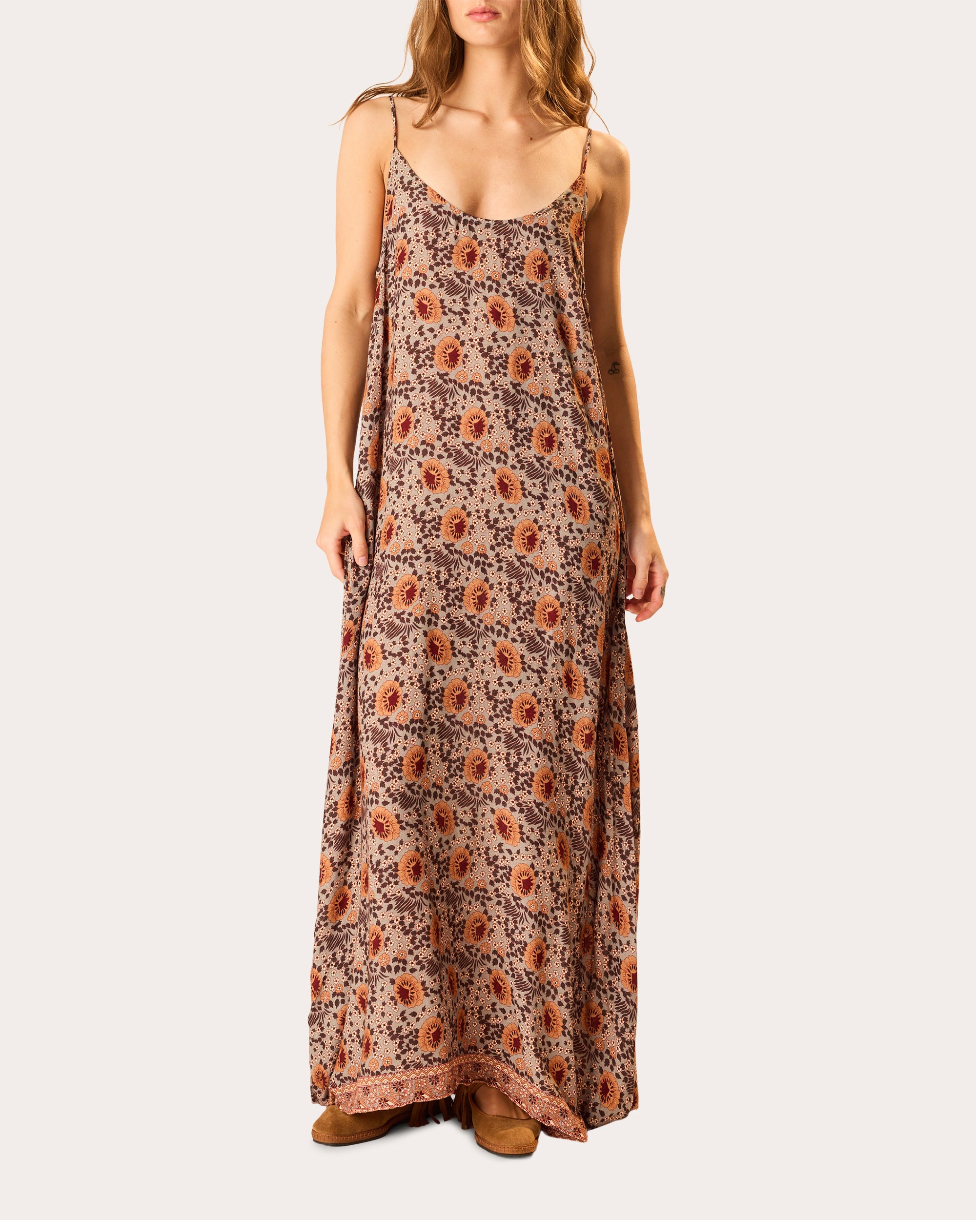knee length dresses for ladies Heather Floral Maxi Slip Dress