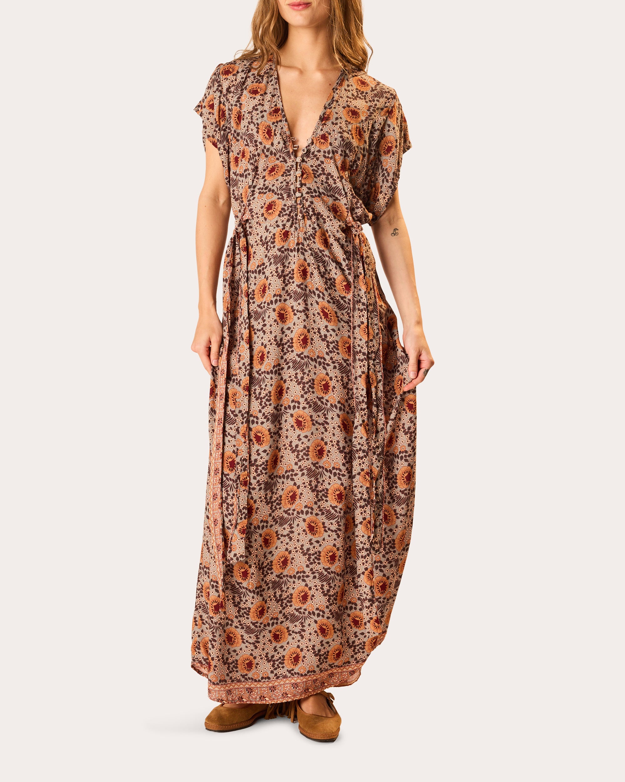 Amarantha Pleated Jersey Knit Off-Shoulder Dress