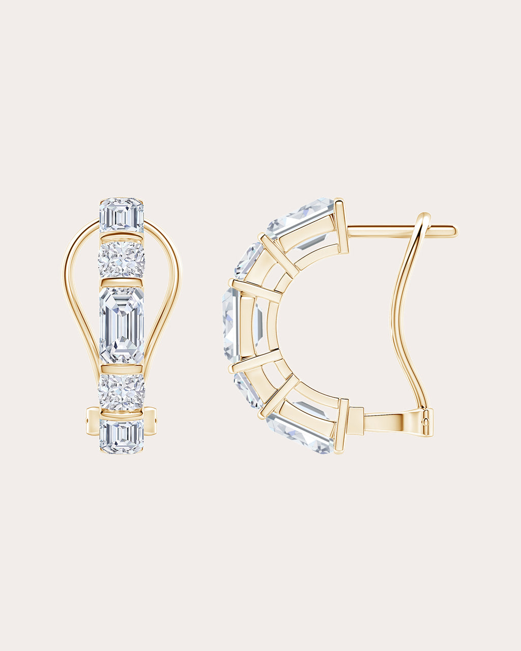 Orient Express 14K Gold Lab-Grown Diamond Hoop Earrings