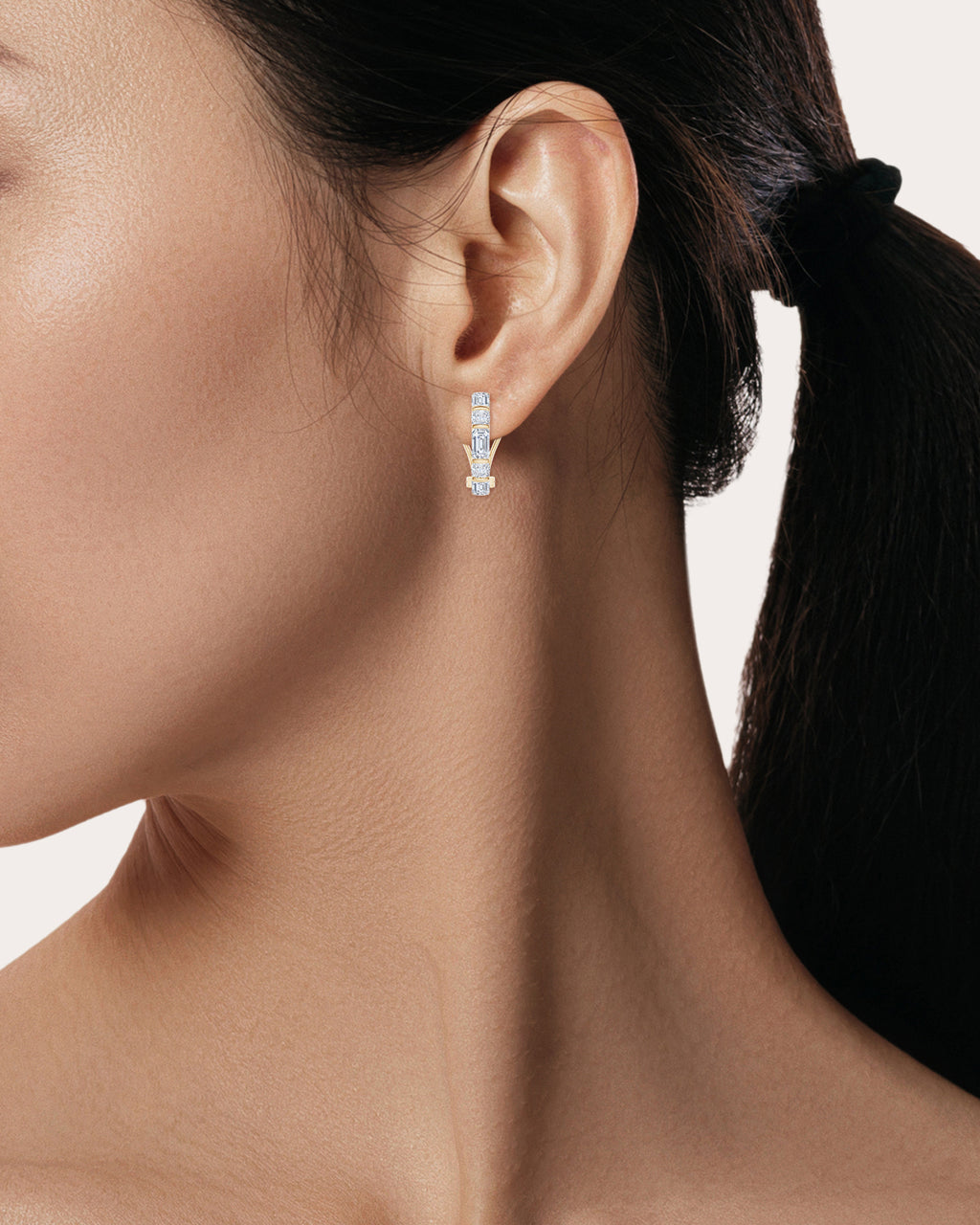 Orient Express 14K Gold Lab-Grown Diamond Hoop Earrings