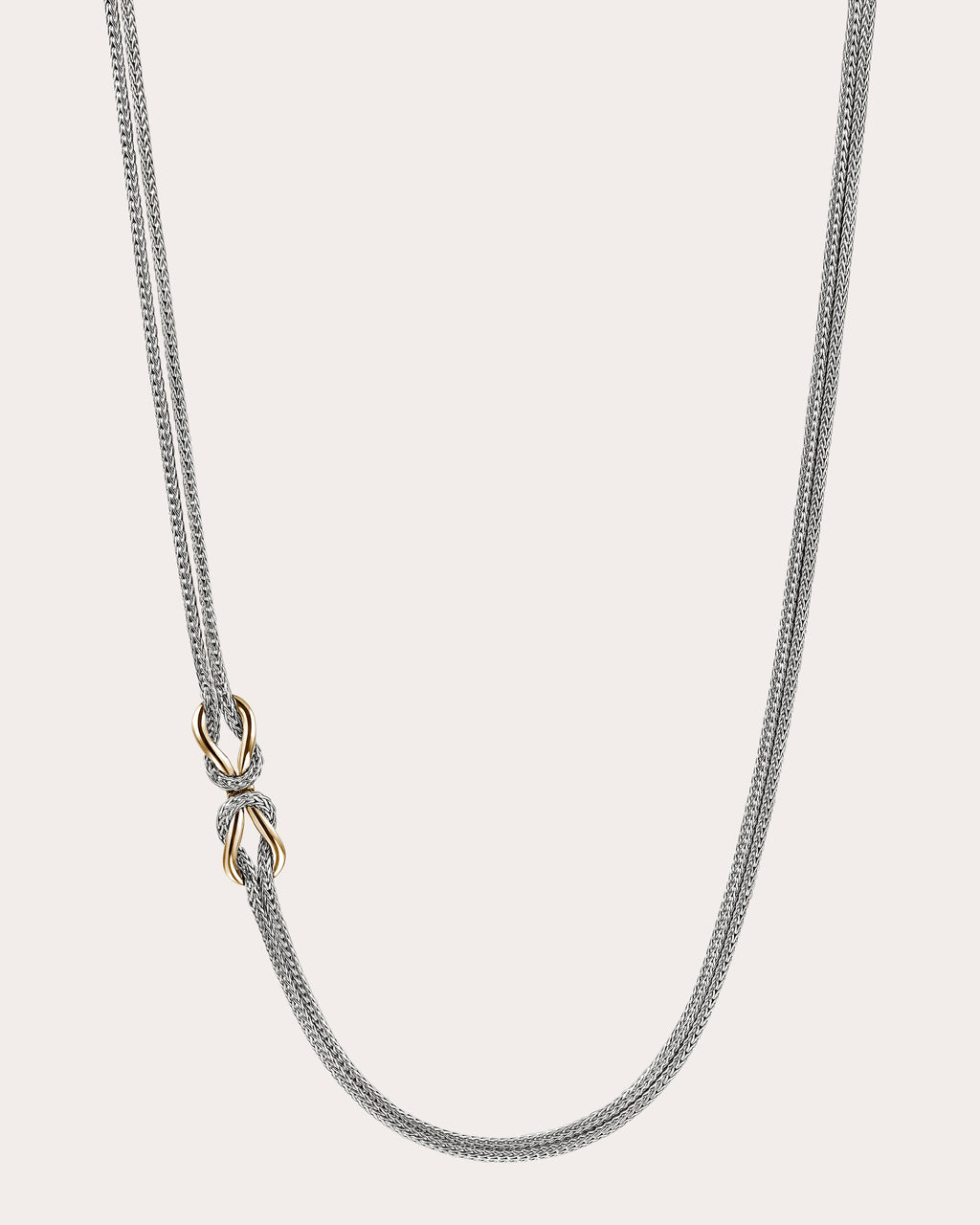 Two-Tone Infinite Love Knot Station Necklace
