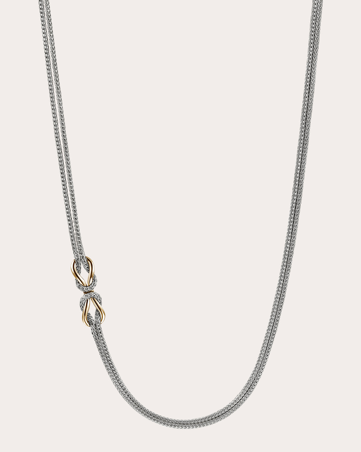 Two-Tone Infinite Love Knot Station Necklace