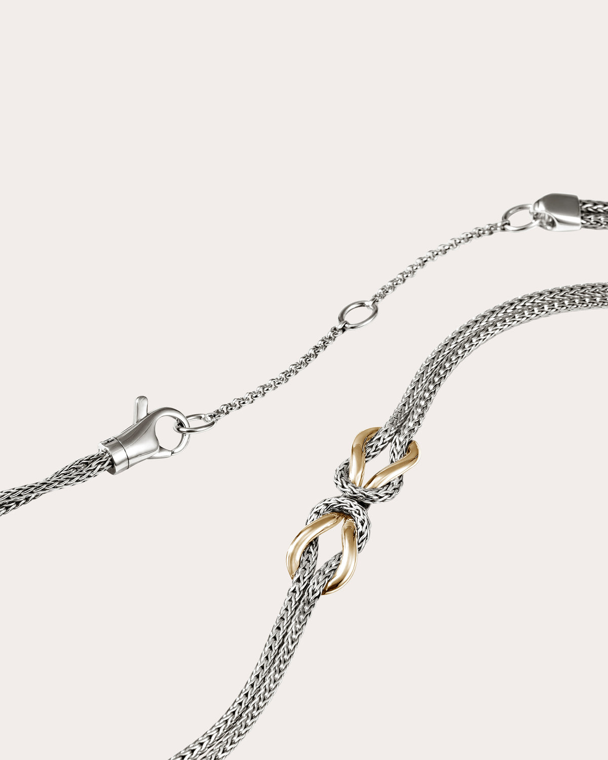 Two-Tone Infinite Love Knot Station Necklace