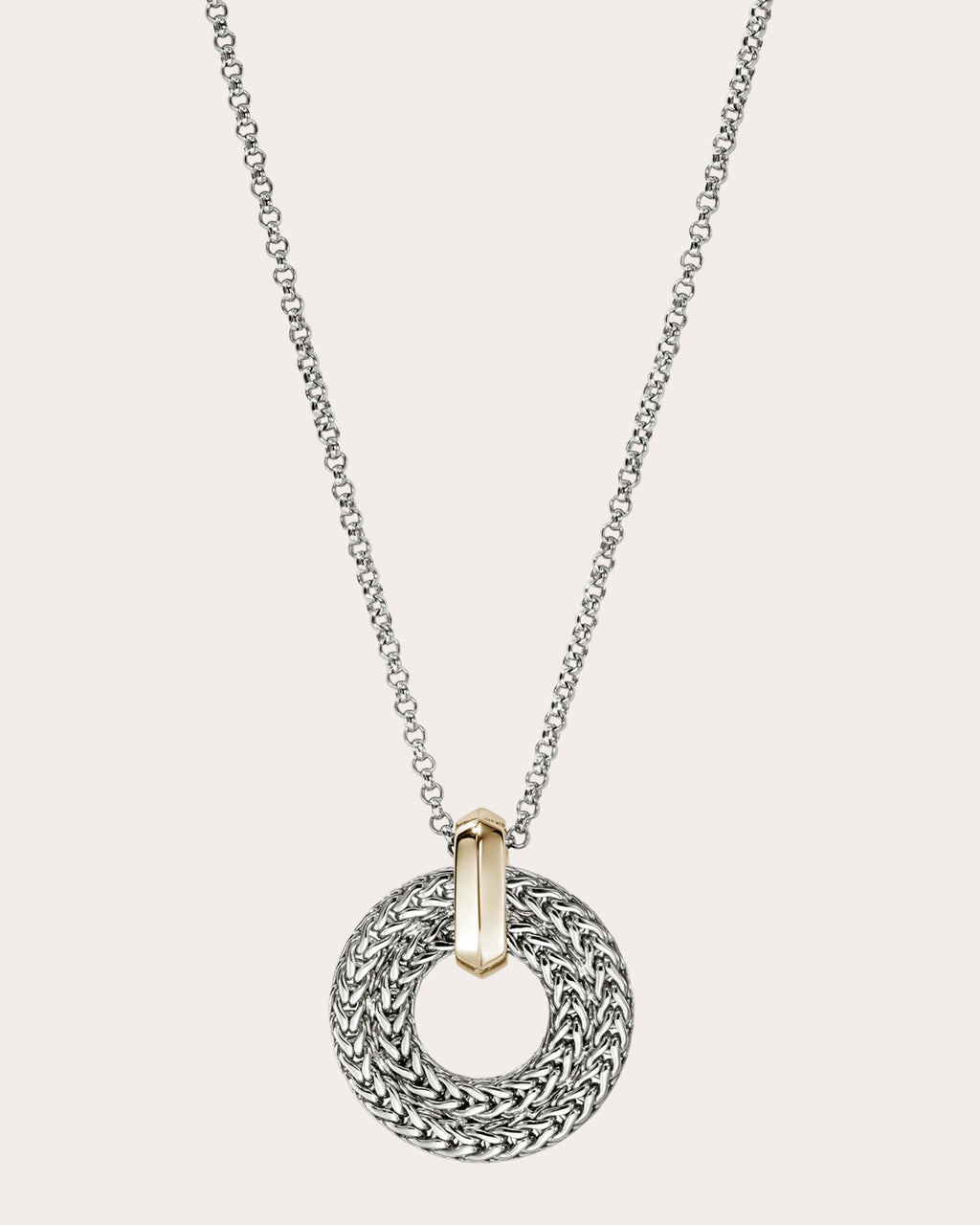 Two-Tone Icon Link Pendant Necklace