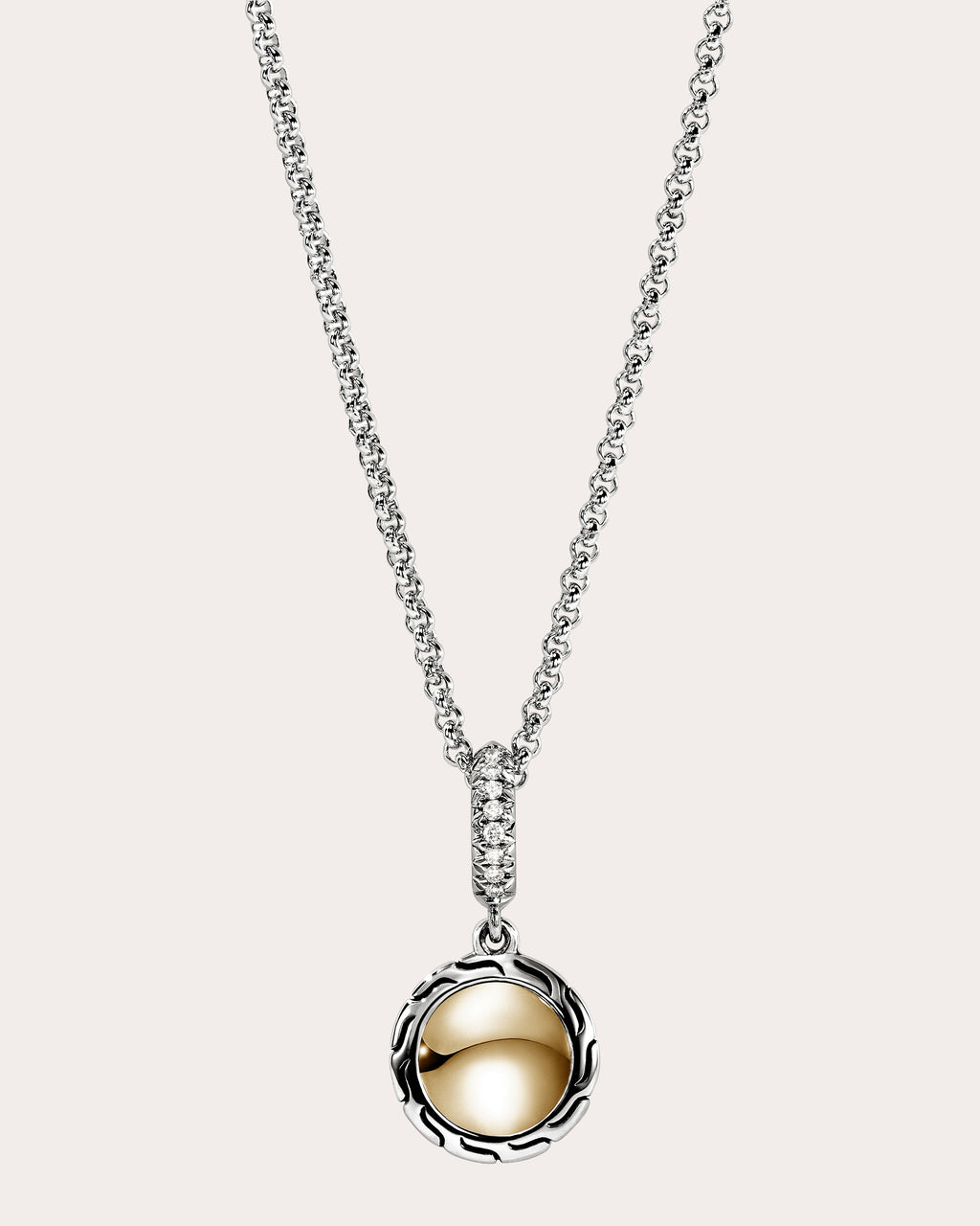 Diamond & Two-Tone JH Essential Pendant Necklace