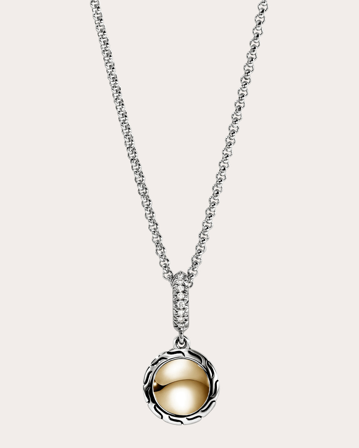 Diamond & Two-Tone JH Essential Pendant Necklace