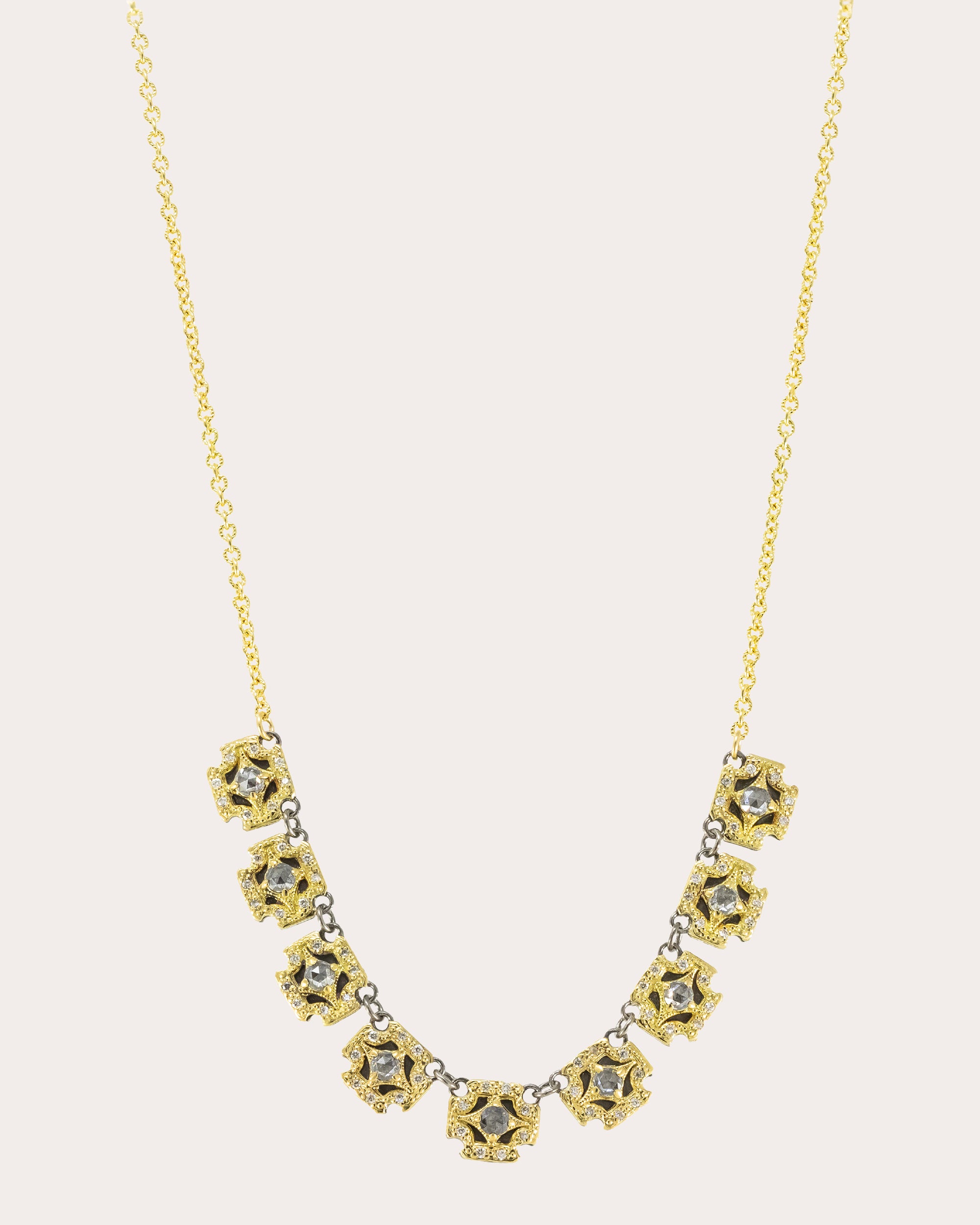 Diamond & 18k Gold Crivelli Cross Bib Necklace