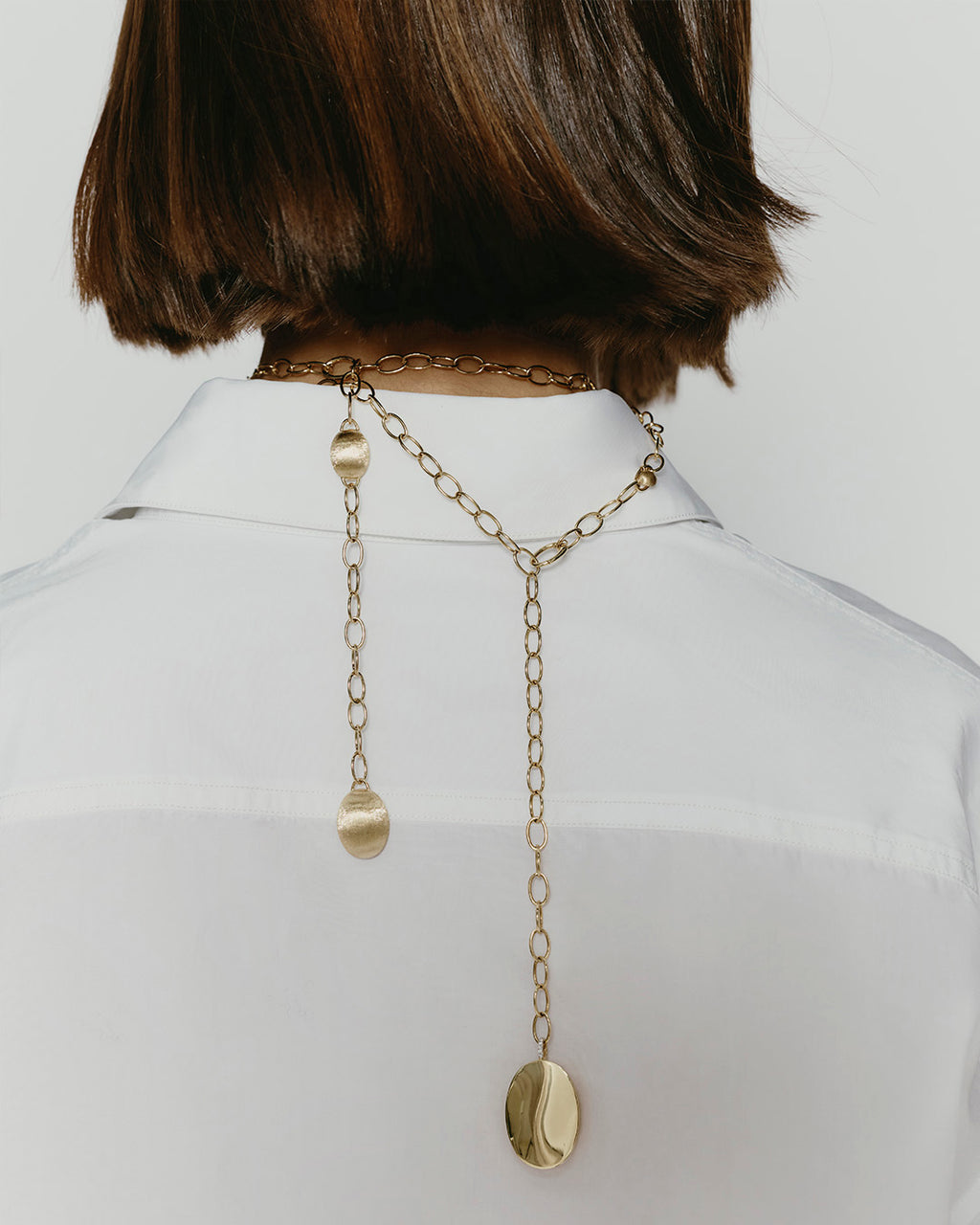 18k Gold Sway Lariat Necklace