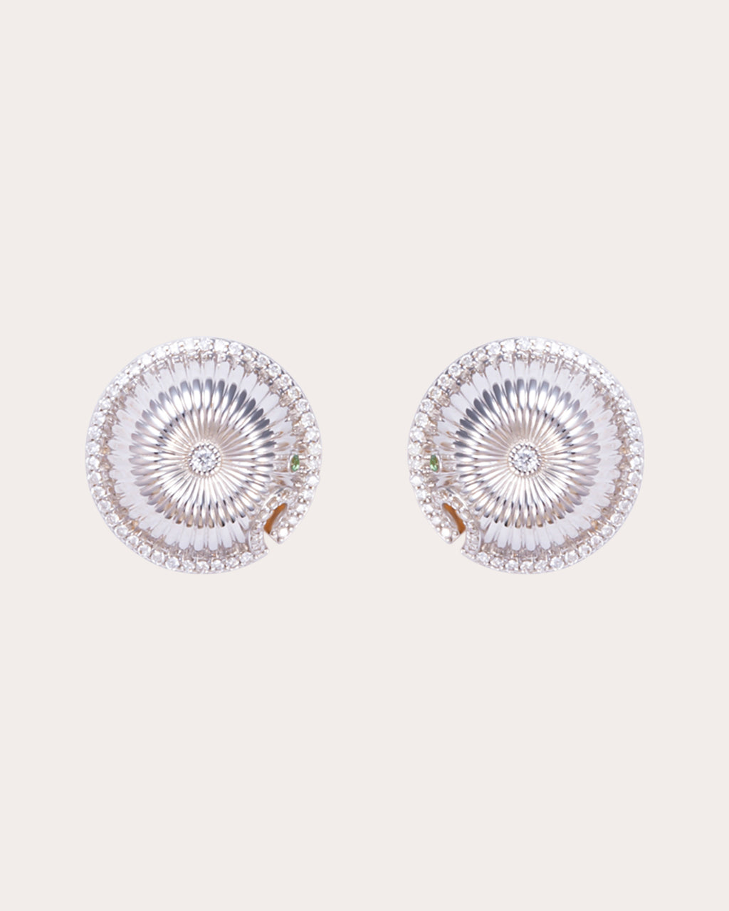 Diamond Two-Tone Spora Fungheon Stud Earrings