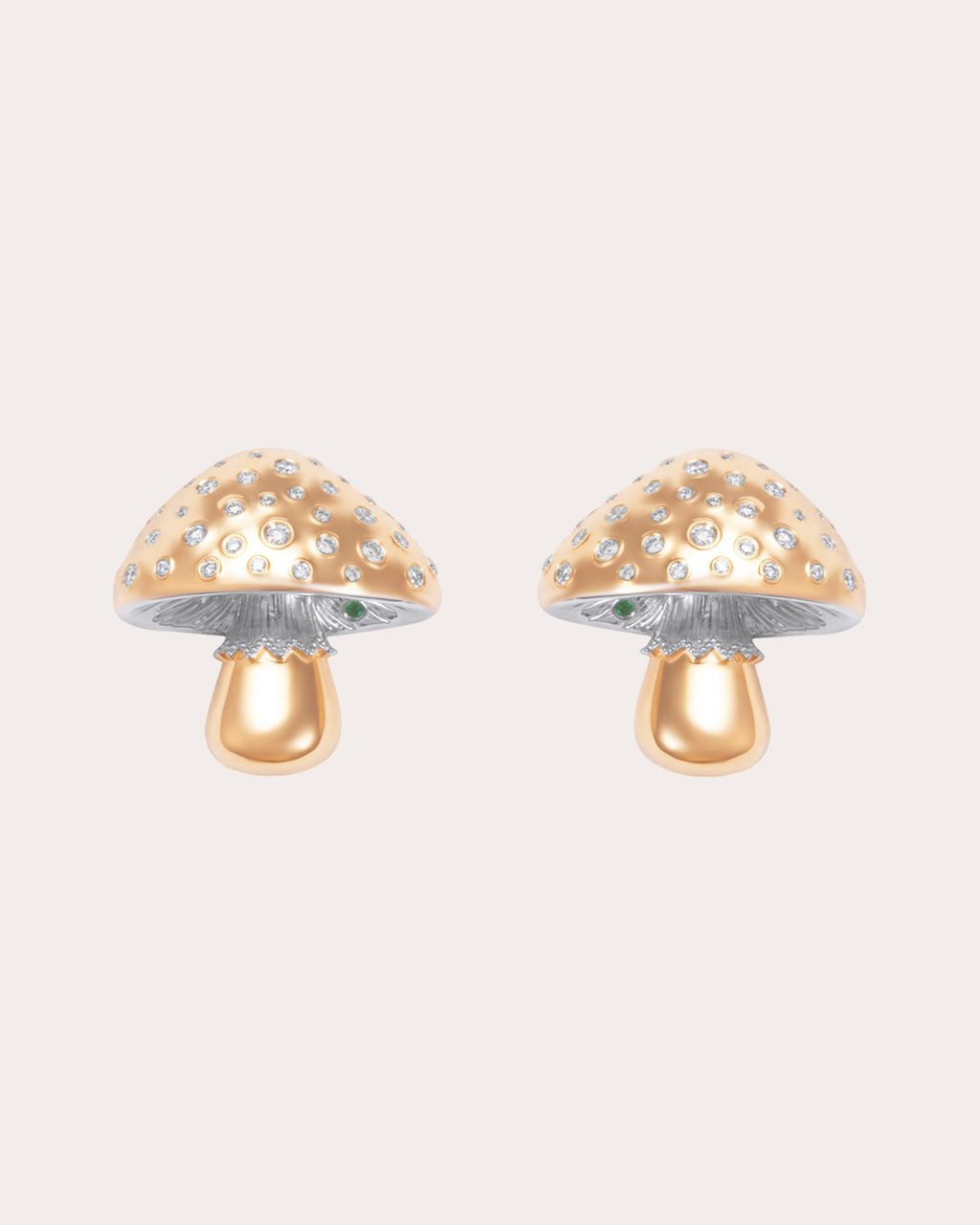 Diamond Mini Mycelium Funghi Stud Earrings