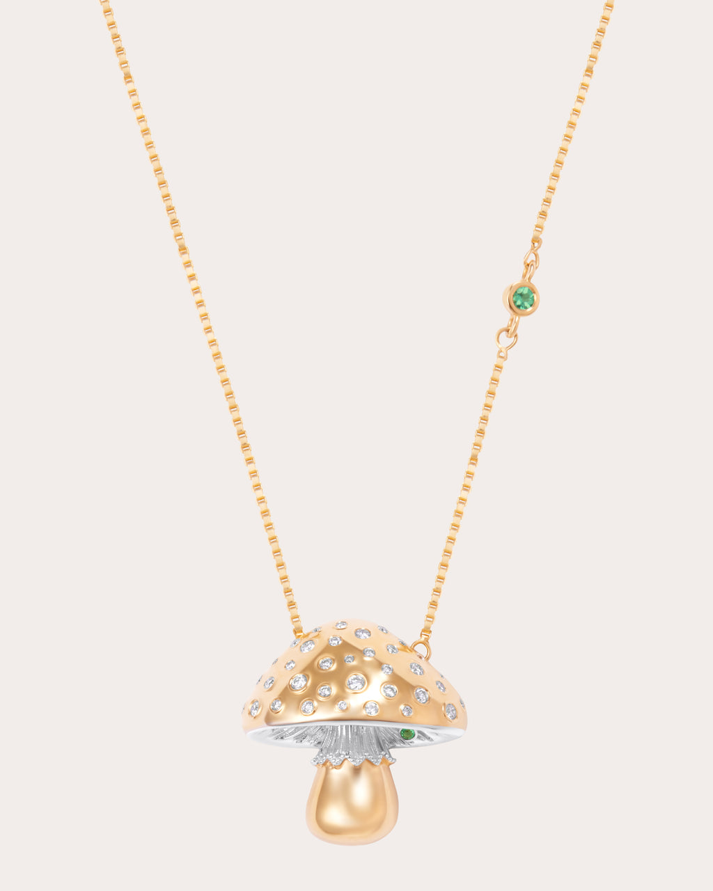 Diamond Mycelium Funghi Pendant Necklace