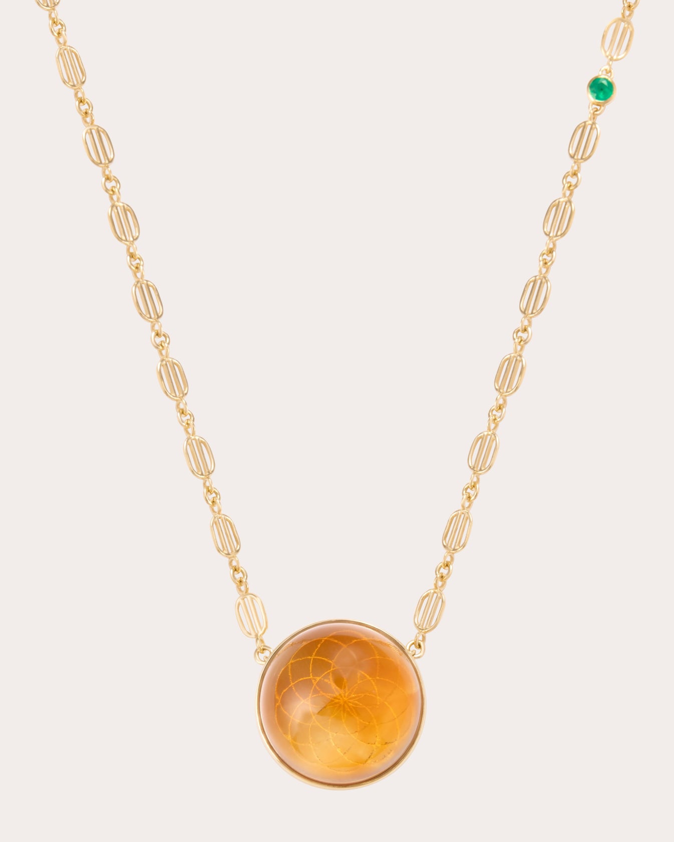 Citrine Torus Pendant Necklace