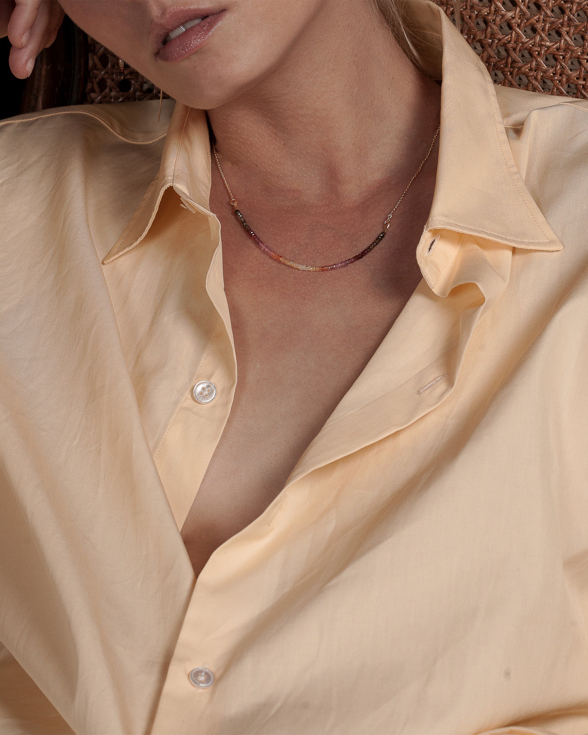 Fauve 14K Gold-Filled Rainbow Sapphire Necklace