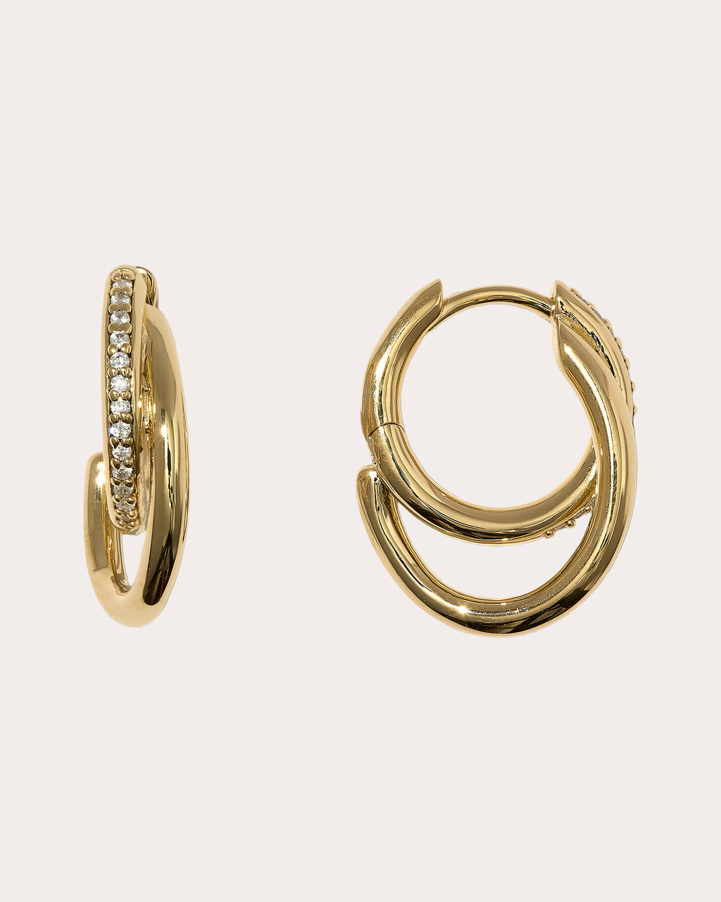 Cubic Zirconia Small Pavé Spiralis Hoop Earrings