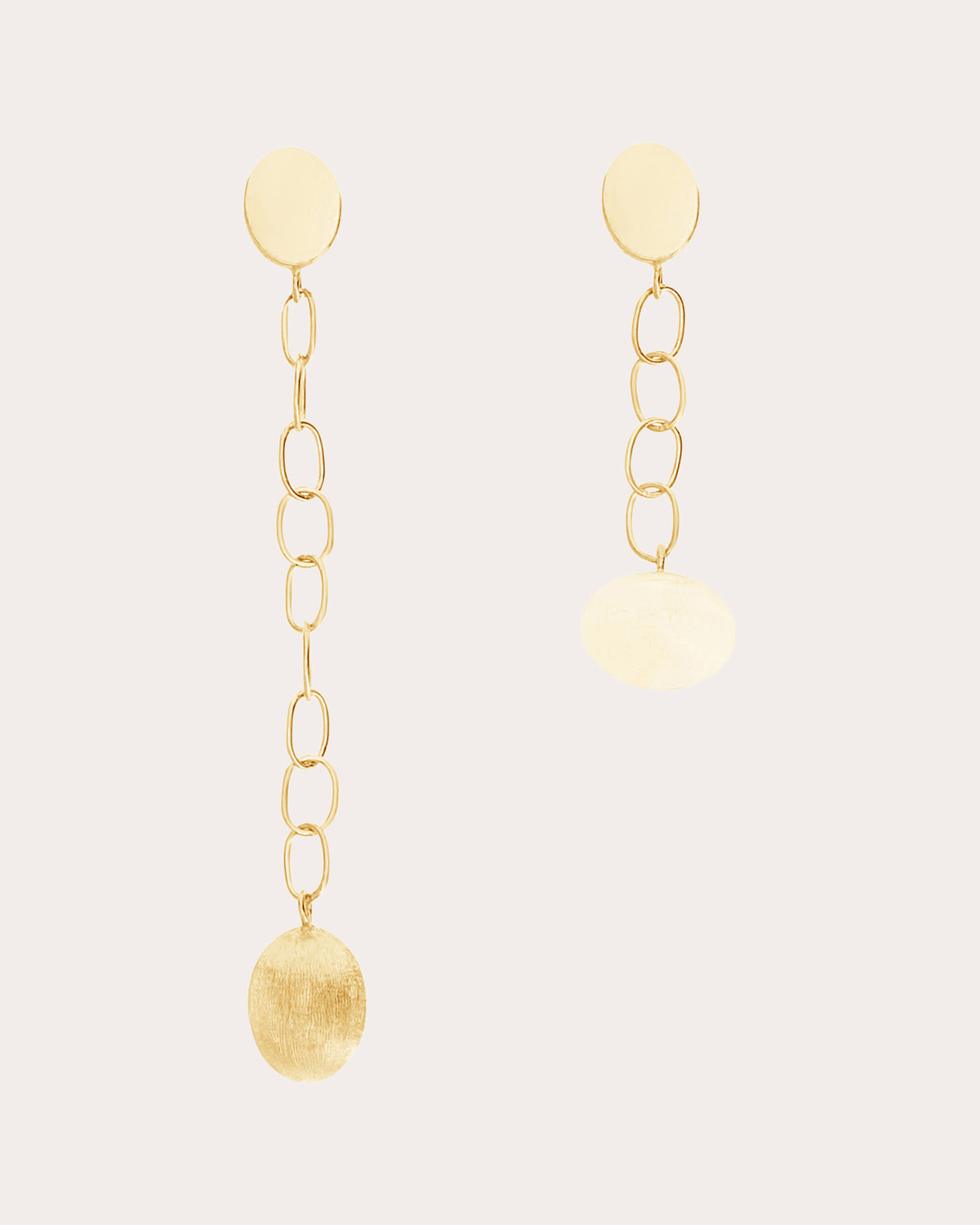 18k Gold Sway Mismatched Drop Earrings