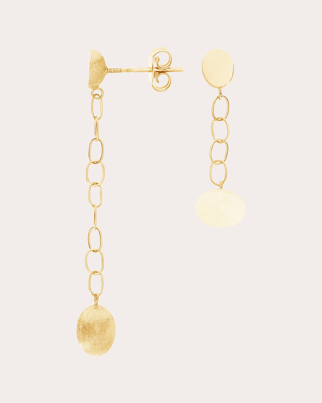18k Gold Sway Mismatched Drop Earrings