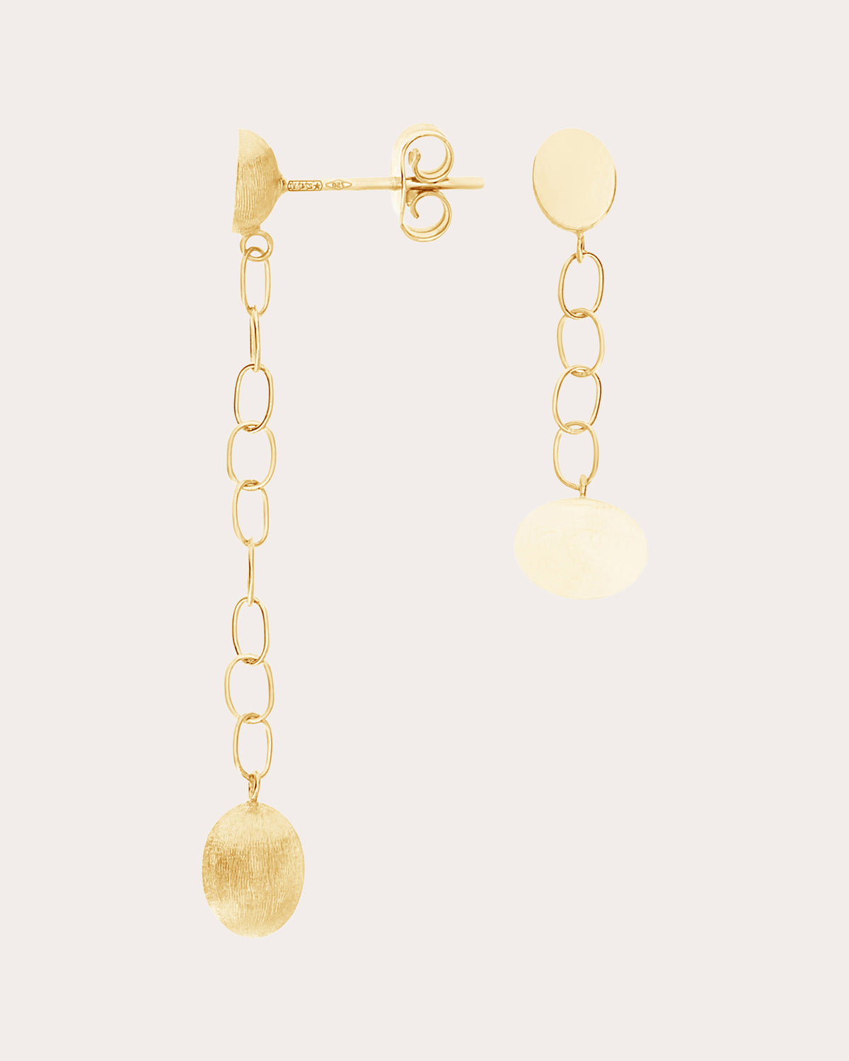 18k Gold Sway Mismatched Drop Earrings
