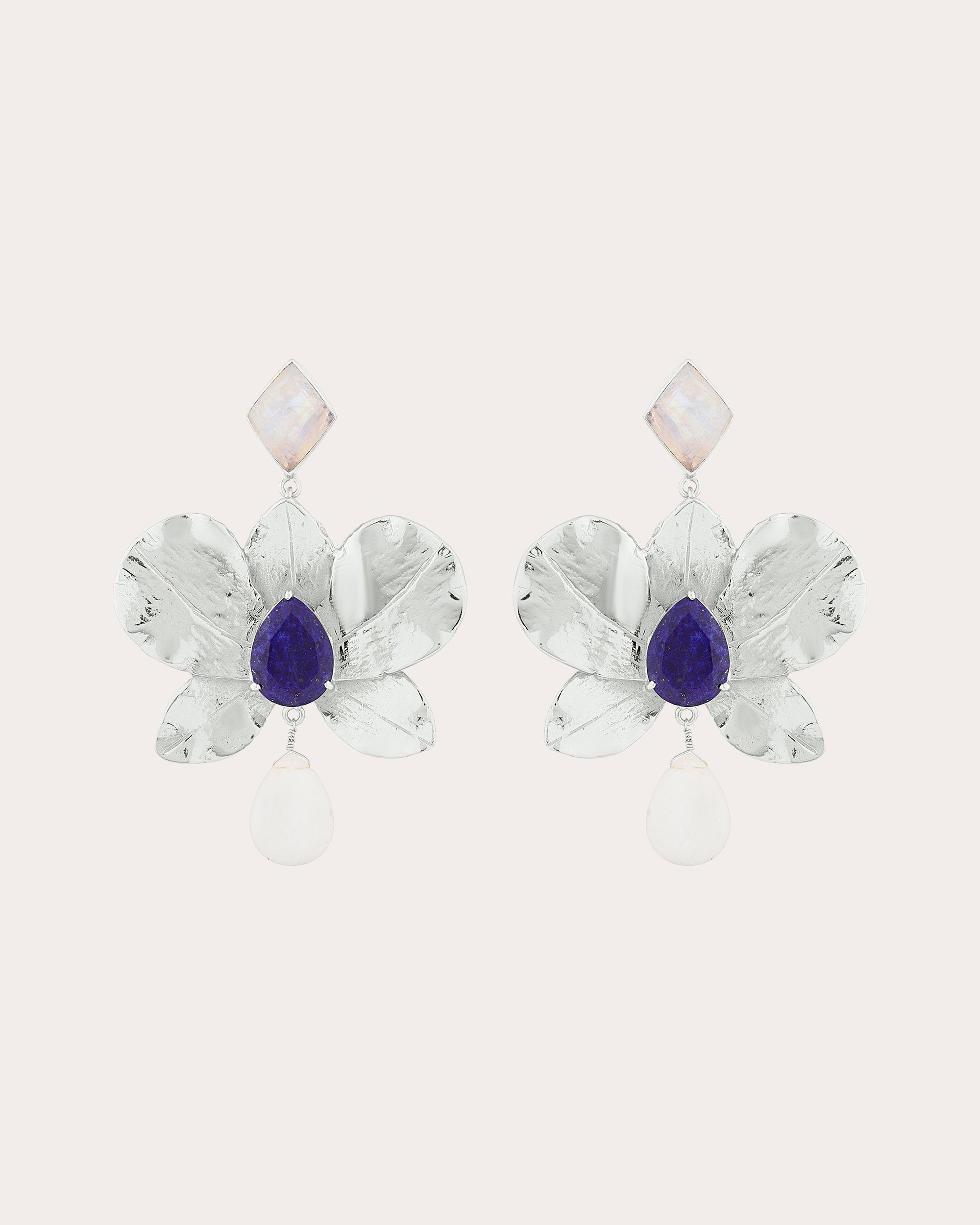 Moonstone & Lapis Lazuli Orchidea Earrings