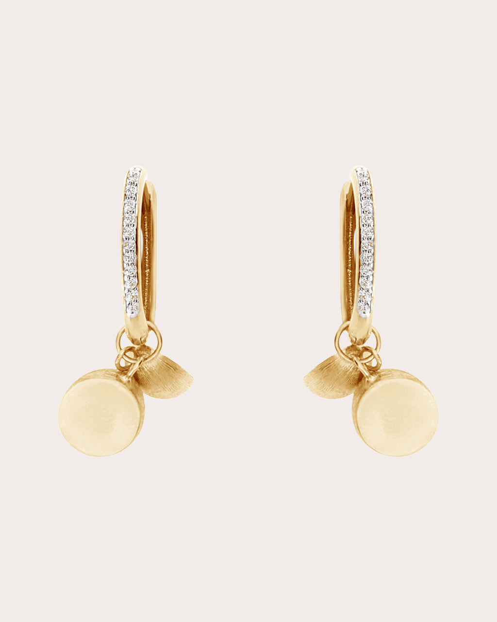 Diamond Boule Charm Sway Hoop Earrings
