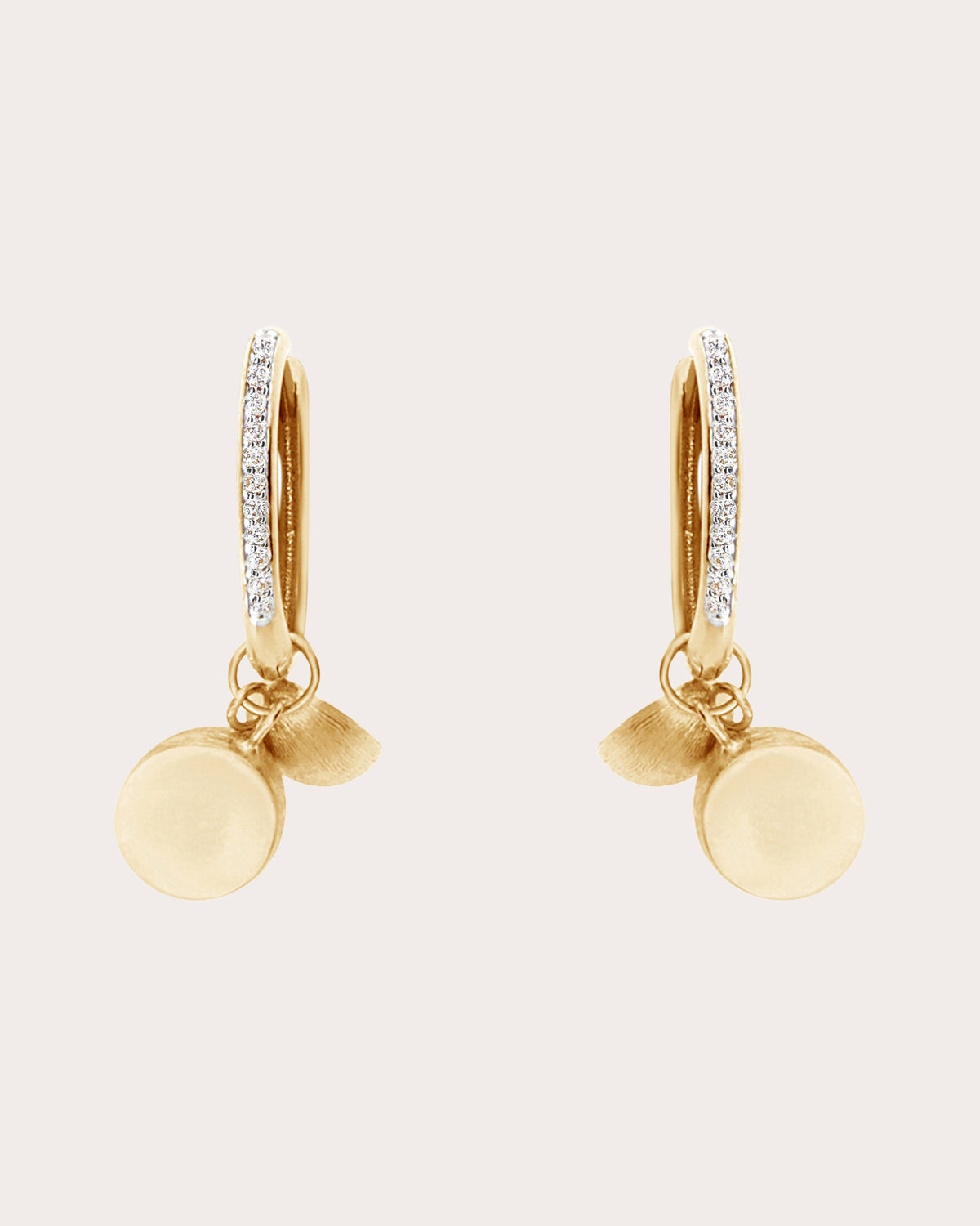 Diamond Boule Charm Sway Hoop Earrings