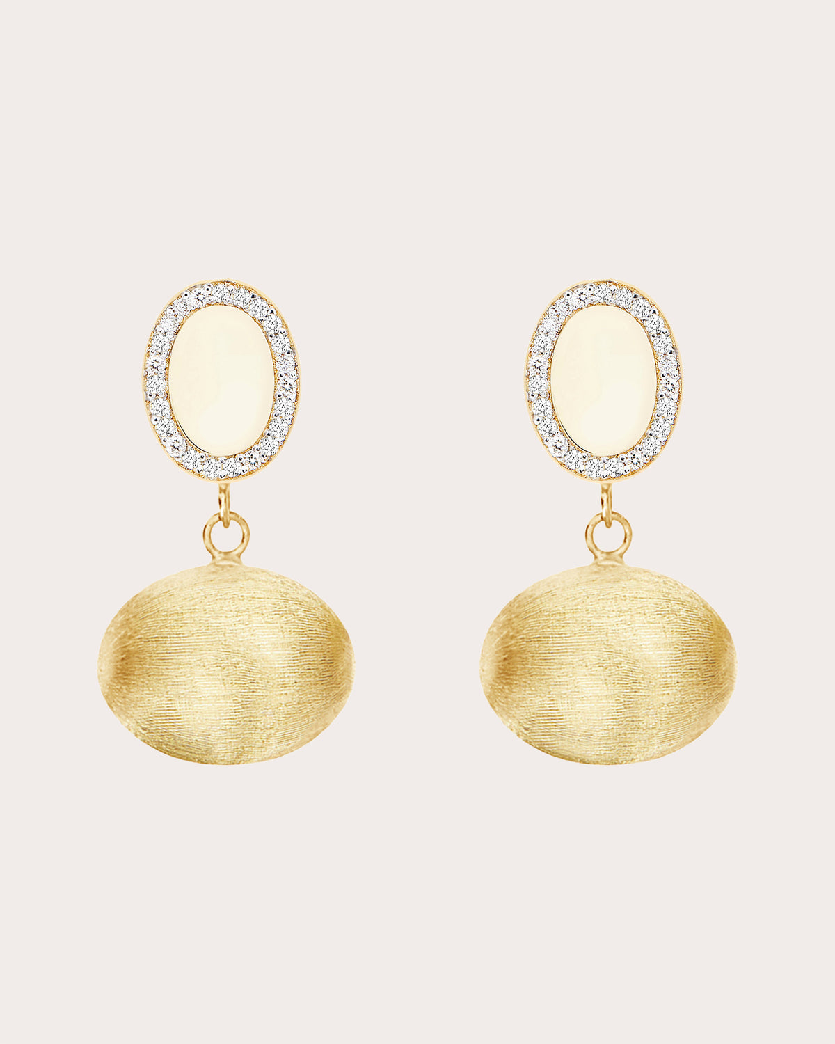 Diamond Double Boule Sway Drop Earrings