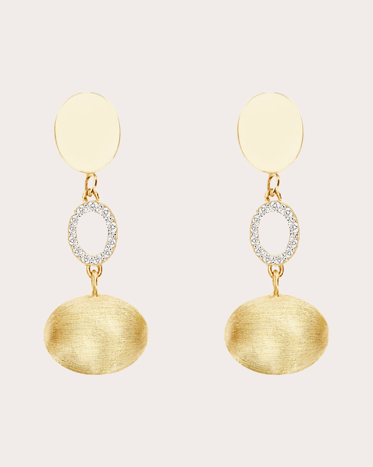 Diamond Triple Boule Sway Drop Earrings