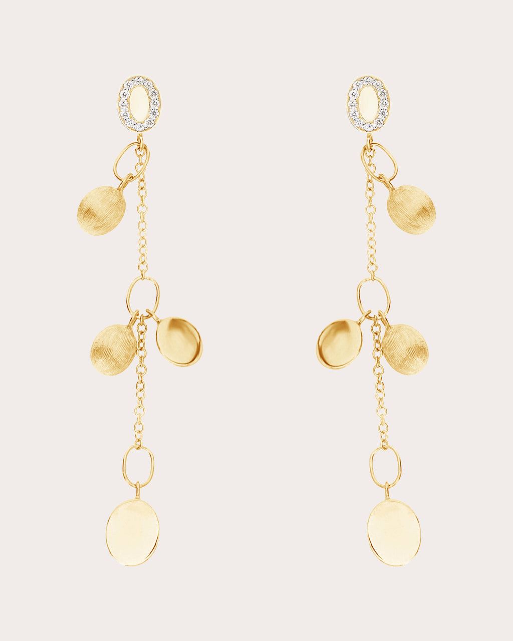 Diamond Boule Charm Sway Drop Earrings