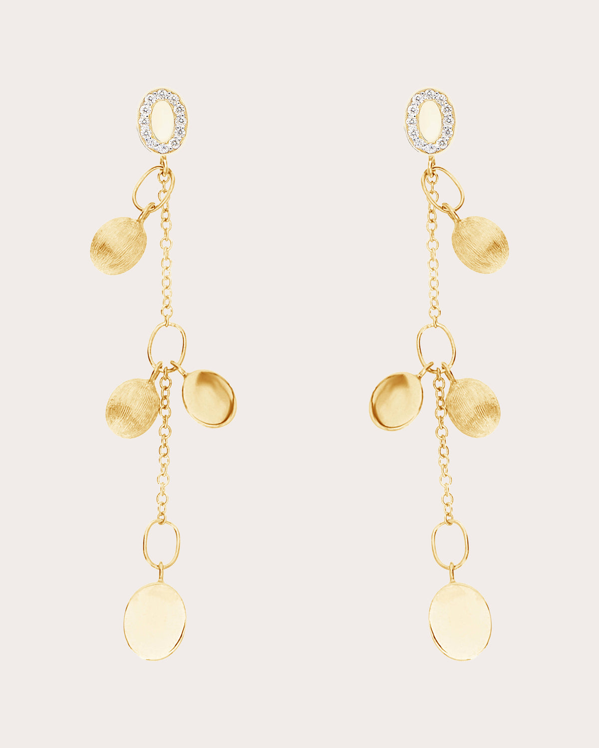 Diamond Boule Charm Sway Drop Earrings