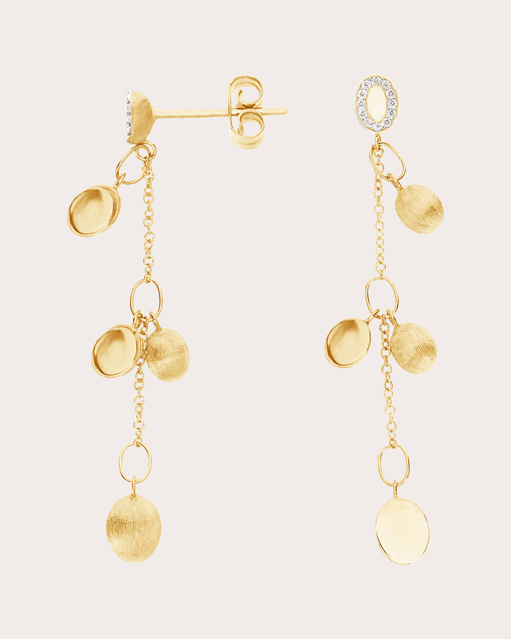 Diamond Boule Charm Sway Drop Earrings