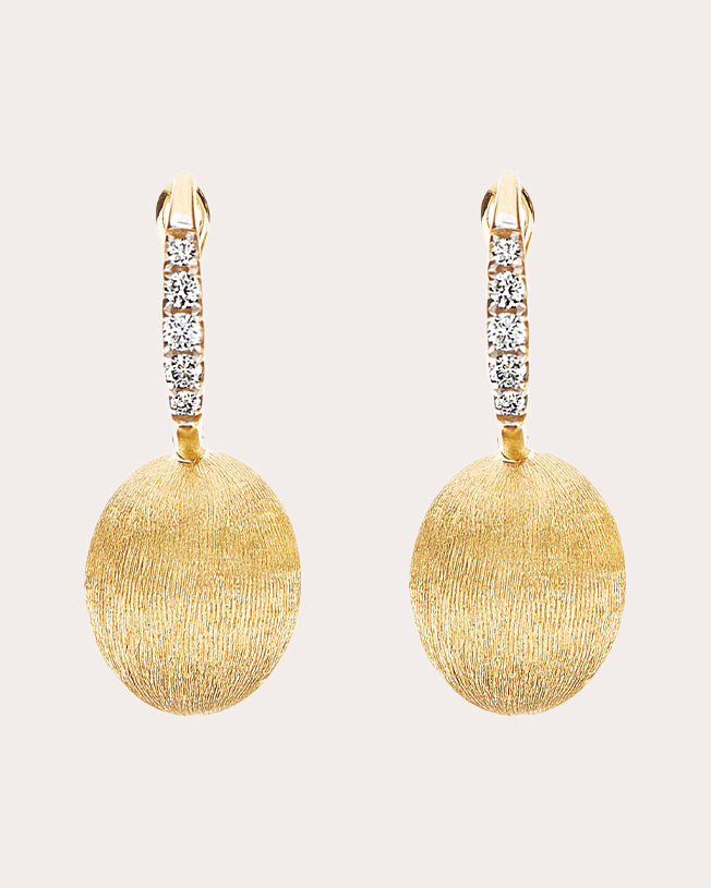 Diamond & 18k Gold Small Ciliegine Drop Earrings