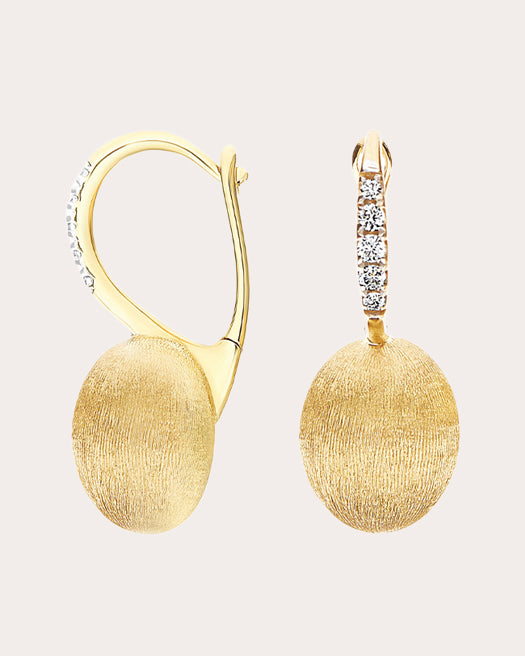 Diamond & 18k Gold Small Ciliegine Drop Earrings