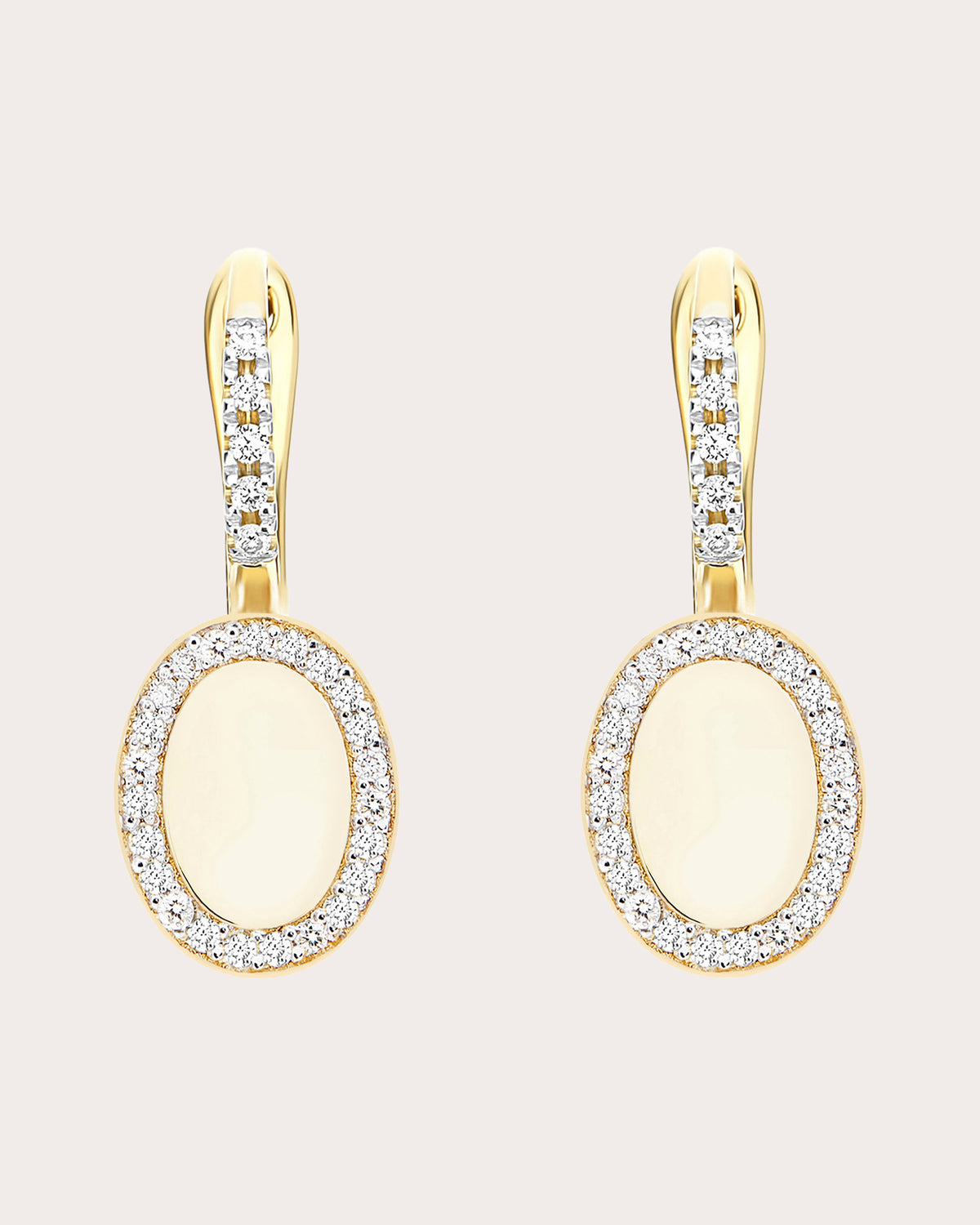 Diamond Halo Small Sway Ciliegine Drop Earrings