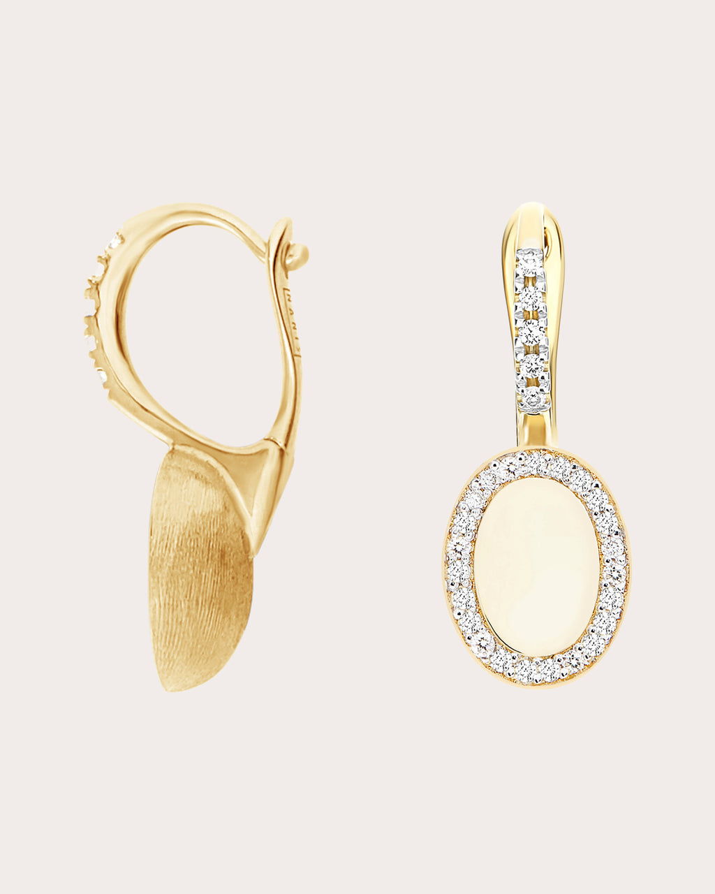 Diamond Halo Small Sway Ciliegine Drop Earrings