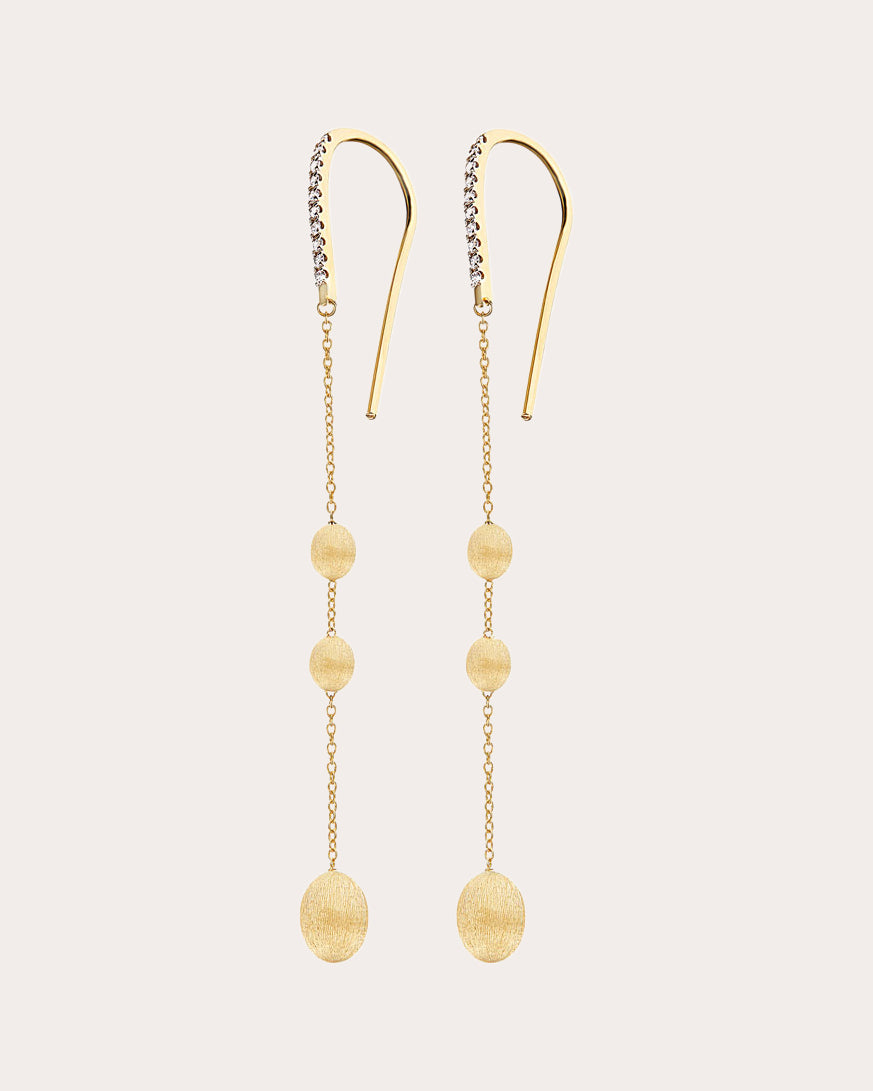 Diamond & 18k Gold Soffio Drop Earrings