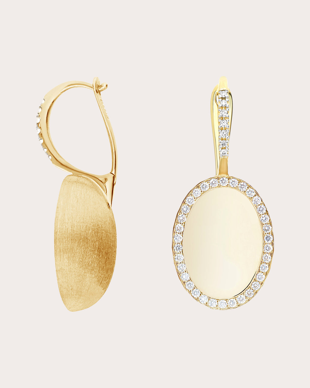 Diamond Halo Large Sway Ciliegine Drop Earrings