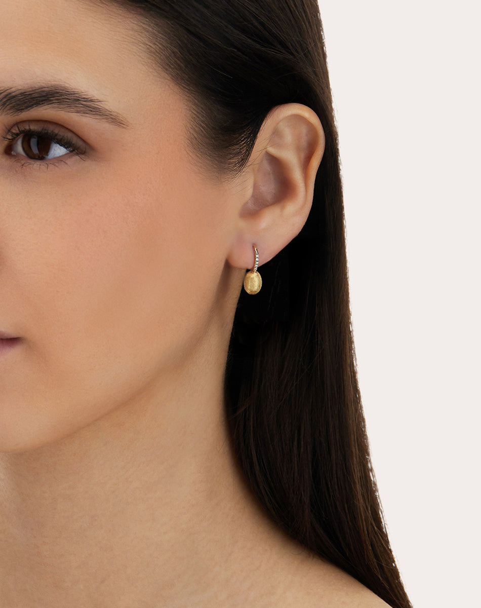 Diamond & 18k Gold Baby Ciliegine Drop Earrings