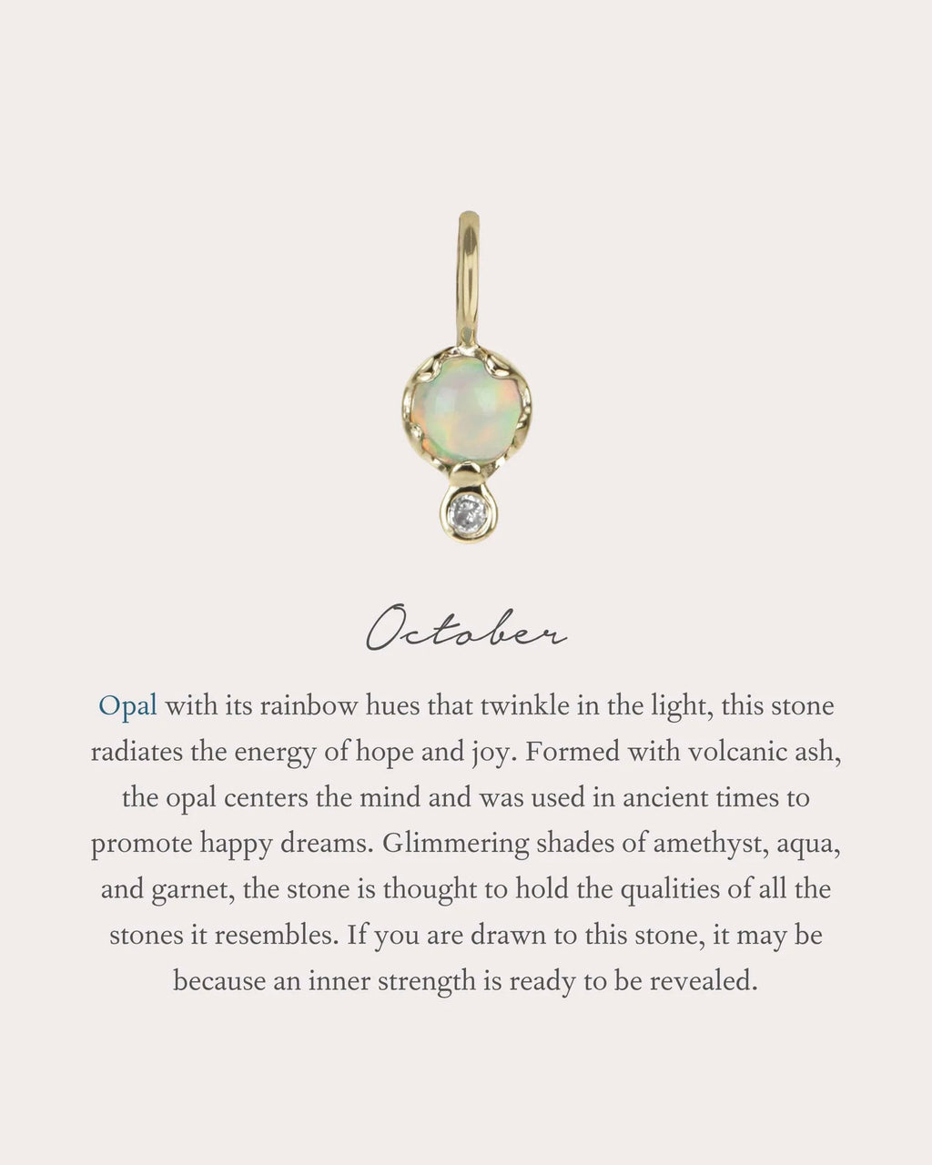 Opal & Diamond Birthstone Amulet