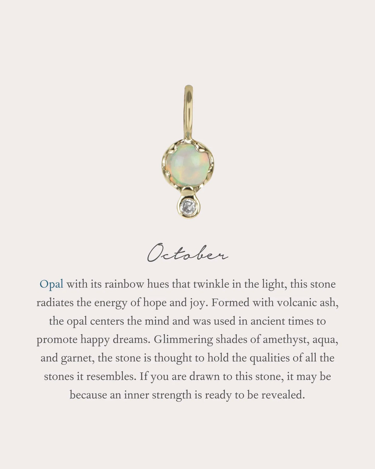 Opal & Diamond Birthstone Amulet