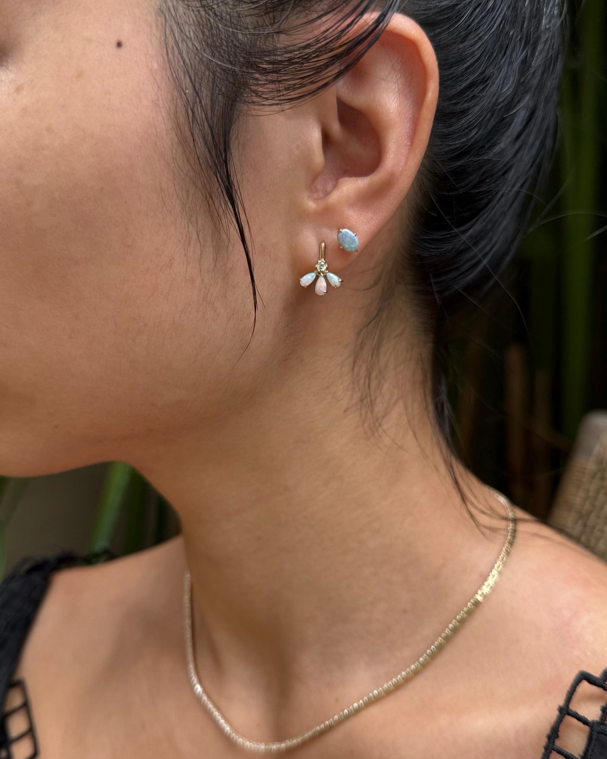 Opal & Diamond Fauna Stud Earrings