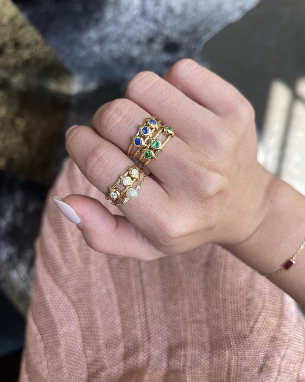 Diamond & 18k Gold Orbit Ring