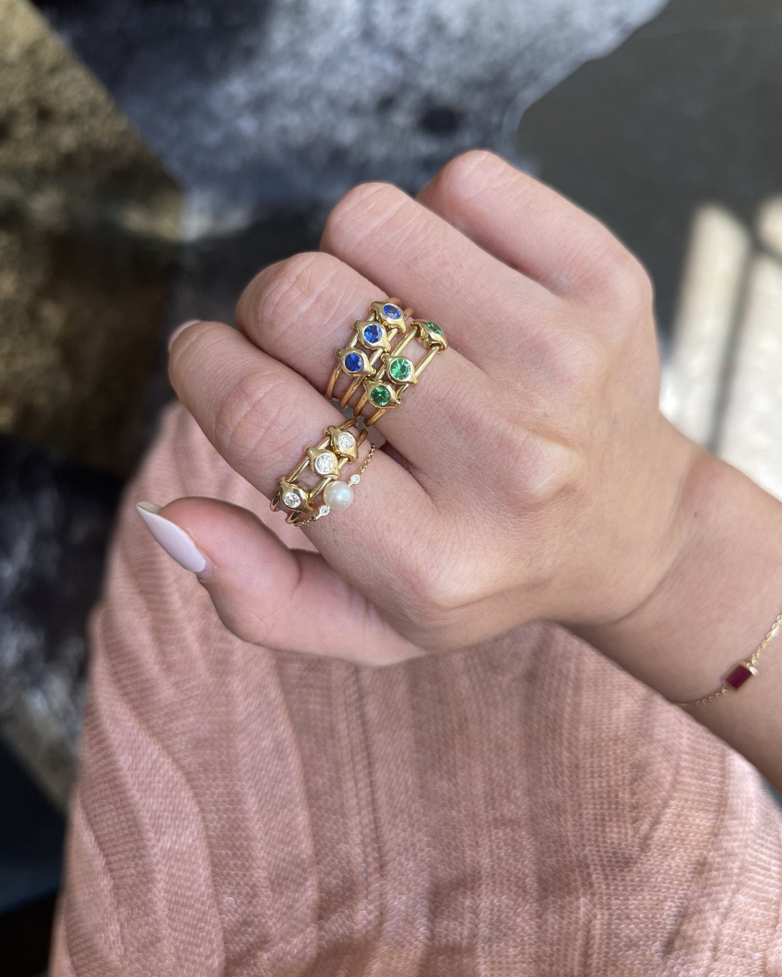 Diamond & 18k Gold Orbit Ring