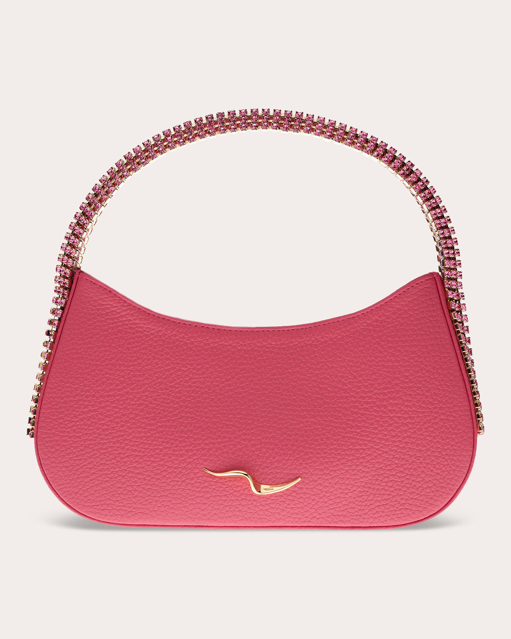 Koda Crystal-Embellished Grained-Leather Shoulder Bag
