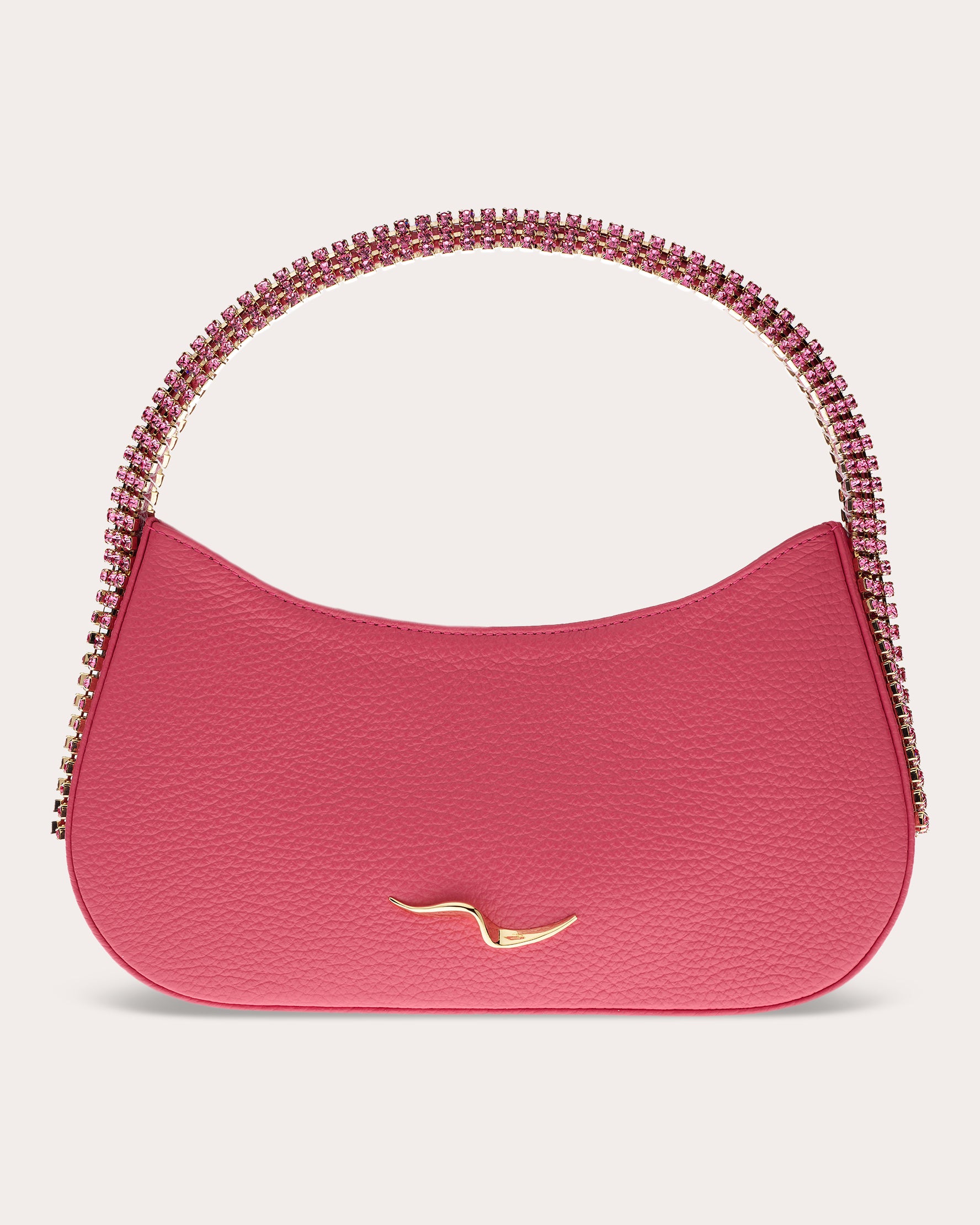 Koda Crystal-Embellished Grained-Leather Shoulder Bag