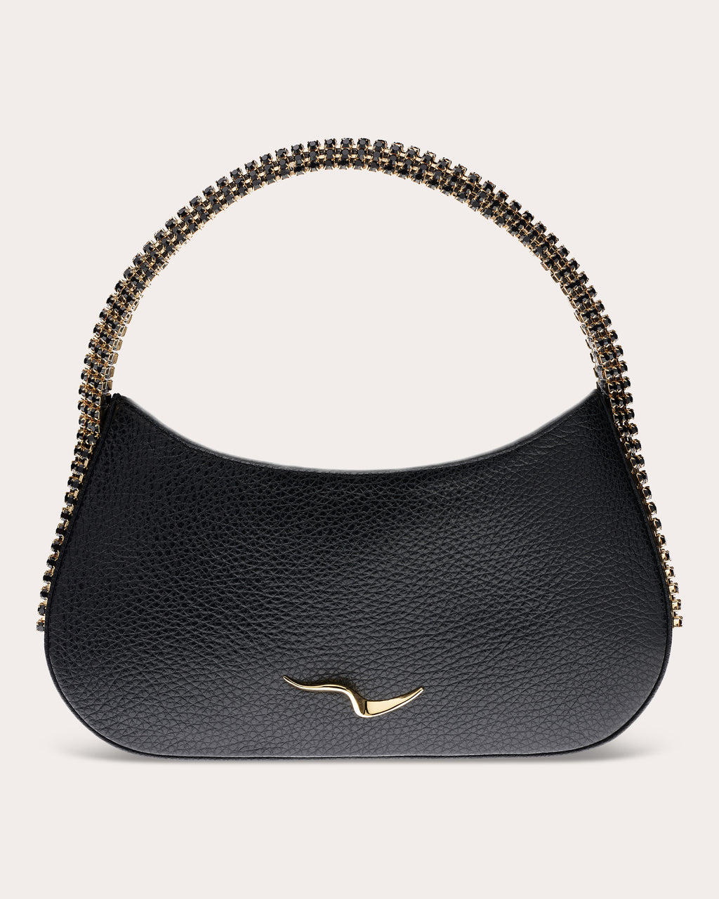 Koda Crystal-Embellished Grained-Leather Shoulder Bag