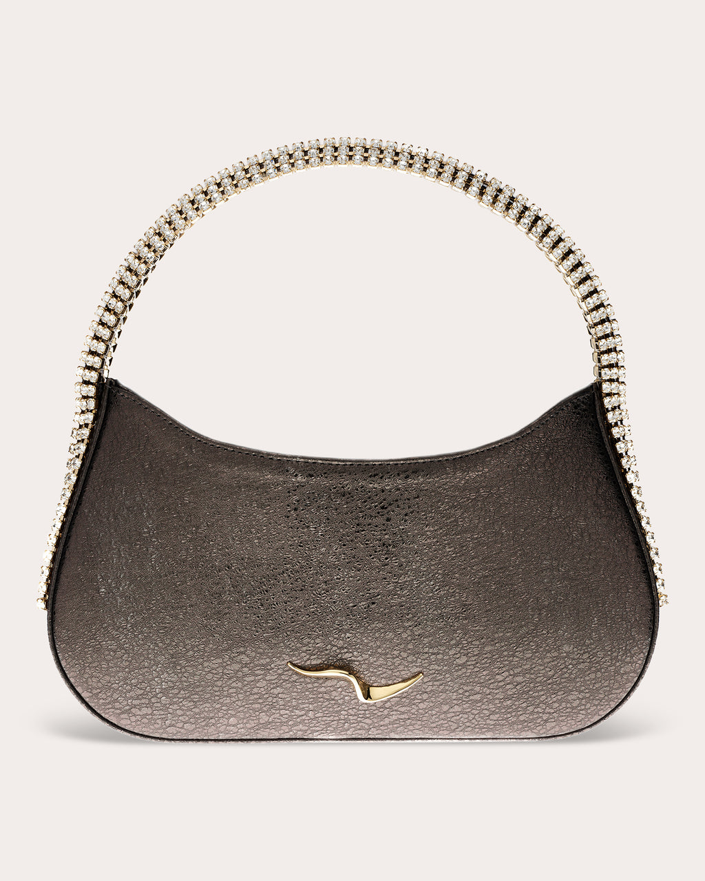 Koda Crystal-Embellished Metallic-Leather Shoulder Bag