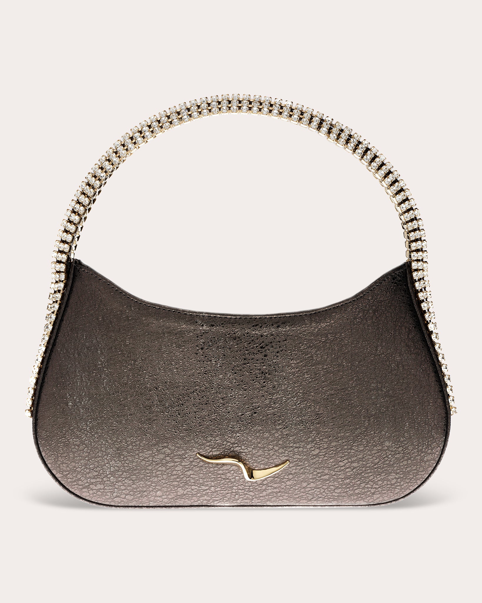 Koda Crystal-Embellished Metallic-Leather Shoulder Bag