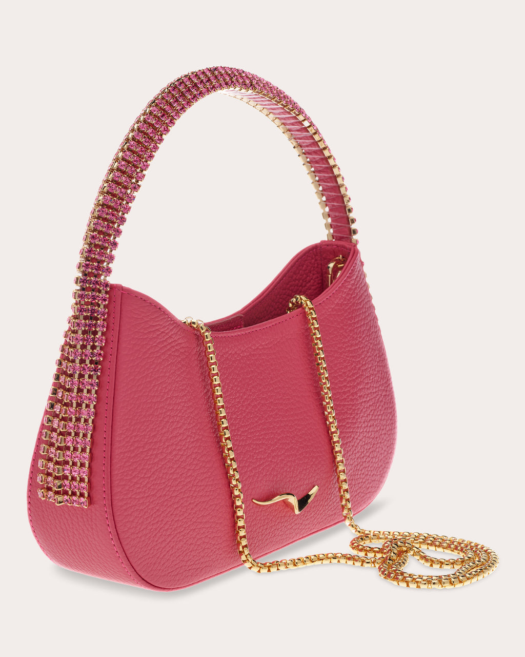 Koda Crystal-Embellished Grained-Leather Shoulder Bag