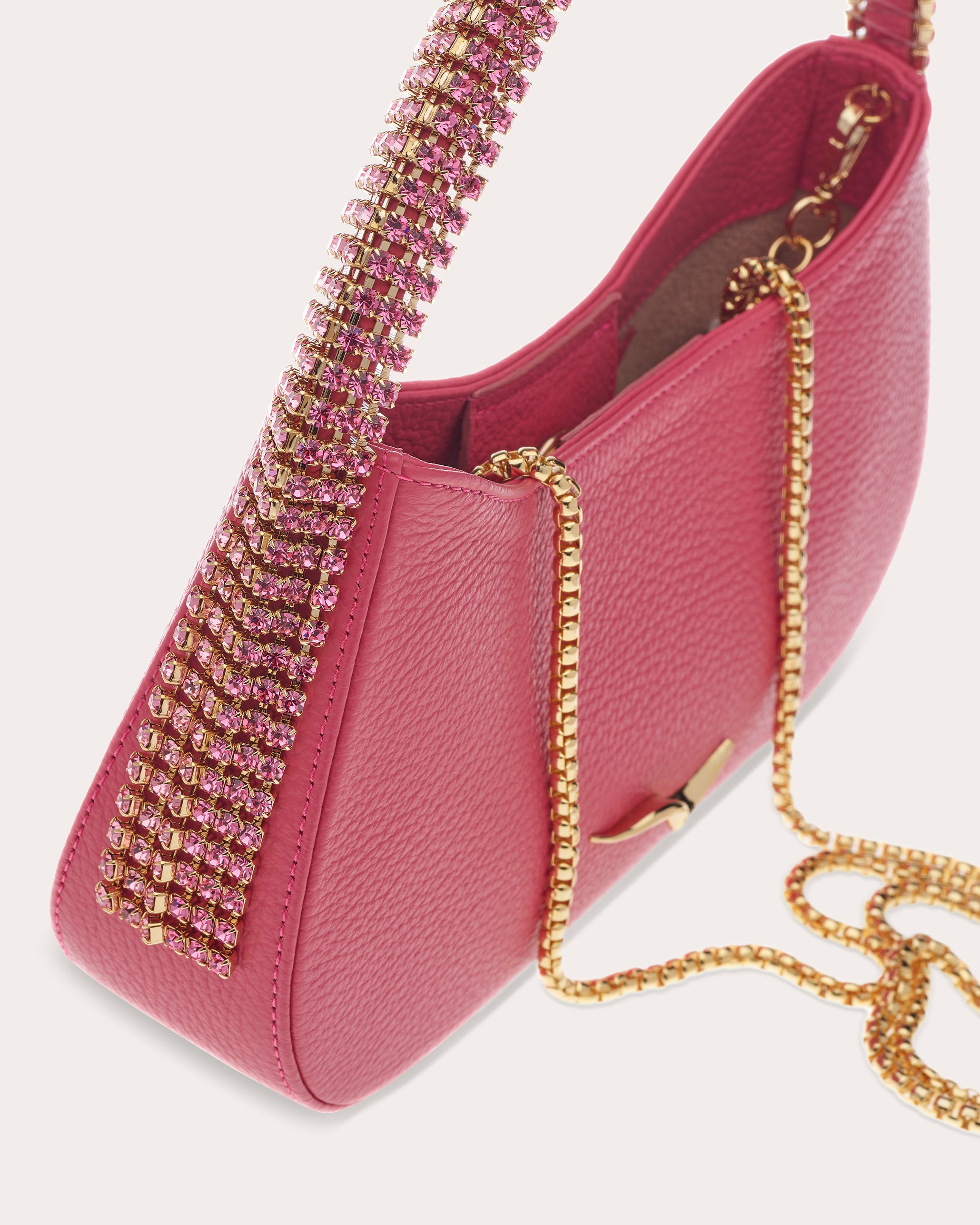 Koda Crystal-Embellished Grained-Leather Shoulder Bag