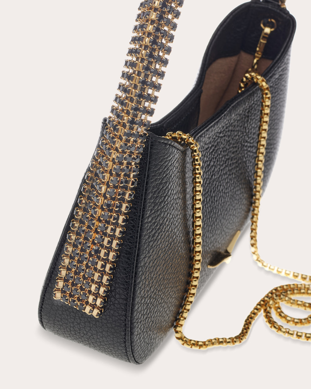 Koda Crystal-Embellished Grained-Leather Shoulder Bag