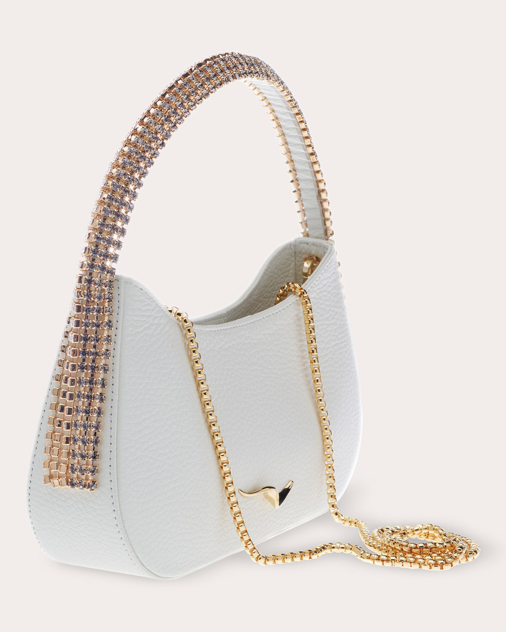 Koda Crystal-Embellished Grained-Leather Shoulder Bag